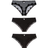 Pussy Deluxe 3er Set Damen Slip-Set schwarz allover von Pussy Deluxe