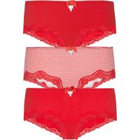 Pussy Deluxe 3er Set Hipster Damen Hipster-Set rot allover von Pussy Deluxe