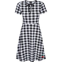 Pussy Deluxe Back to 1955 black Checkered Damen A-Linien-Kleid schwarz allover von Pussy Deluxe