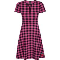 Pussy Deluxe Back to 1955 pink checkered Damen A-Linien-Kleid pink allover von Pussy Deluxe