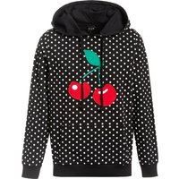 Pussy Deluxe Big Cherry Damen Kapuzensweatshirt schwarz allover von Pussy Deluxe