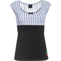 Pussy Deluxe Blue Plaid Evie Damen T-Shirt schwarz/blau von Pussy Deluxe