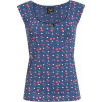 Pussy Deluxe Cat Paws & Cherries Damen T-Shirt blau allover von Pussy Deluxe