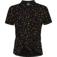 Pussy Deluxe Celestial Stars Damen Kurzarmbluse schwarz allover von Pussy Deluxe