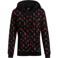 Pussy Deluxe Cherries Damen Kapuzensweatjacke schwarz allover von Pussy Deluxe