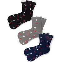 Pussy Deluxe Cherry Logos & Cats 3 Pack Socks mulicolour von Pussy Deluxe