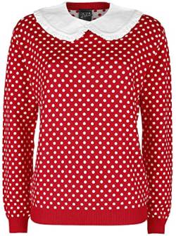 Pussy Deluxe Chic Dotties Damen Strickpullover rot Allover, Größe:XS von Pussy Deluxe