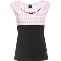 Pussy Deluxe Lightpink Plaid Evie Damen T-Shirt schwarz/lightpink von Pussy Deluxe