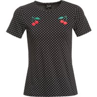 Pussy Deluxe Mini Dots Basic Damen T-Shirt schwarz allover von Pussy Deluxe