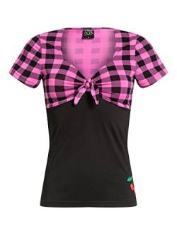 Pussy Deluxe Pink Checkered Damen T-Shirt schwarz/lightpink, Größe:L von Pussy Deluxe