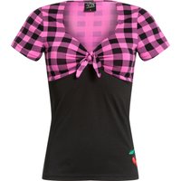 Pussy Deluxe Pink Checkered Damen T-Shirt schwarz/lightpink von Pussy Deluxe