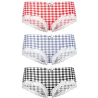 Pussy Deluxe Plaid 3er Set Hipster Damen Hipster-Set mehrfarbig von Pussy Deluxe