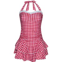 Pussy Deluxe Red Plaid Damen Badeanzug rot allover von Pussy Deluxe