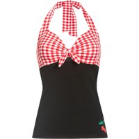 Pussy Deluxe Red Plaid Damen Neckholdertop schwarz/rot von Pussy Deluxe