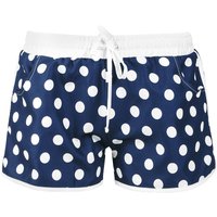 Pussy Deluxe - Rockabilly Badeshort - Big Dots Girl Boardshorts - XS bis XXL - für Damen - Größe S - navy/weiß von Pussy Deluxe