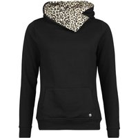 Pussy Deluxe - Rockabilly Kapuzenpullover - Special Leo Shawl Hoodie & Hairband - XS bis XXL - für Damen - Größe M - schwarz/braun von Pussy Deluxe