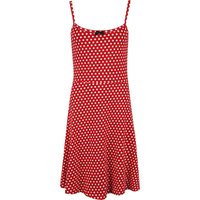 Pussy Deluxe - Rockabilly Kurzes Kleid - Dotties Classic Dress - XS bis XXL - für Damen - Größe S - rot/weiß von Pussy Deluxe