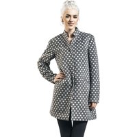 Pussy Deluxe - Rockabilly Kurzmantel - Dotties Short Coat - XS bis XXL - für Damen - Größe L - grau/weiß von Pussy Deluxe