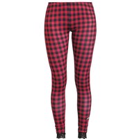 Pussy Deluxe - Rockabilly Leggings - Checkered Leggings - XS bis XL - für Damen - Größe S - schwarz/rot von Pussy Deluxe