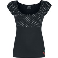 Pussy Deluxe - Rockabilly T-Shirt - Mini Dots Evie Shirt - XS bis XXL - für Damen - Größe XL - schwarz von Pussy Deluxe
