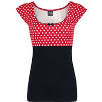 Pussy Deluxe - Rockabilly T-Shirt - Red Dots Basic Shirt - XS bis XXL - für Damen - Größe M - schwarz/rot von Pussy Deluxe
