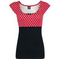 Pussy Deluxe - Rockabilly T-Shirt - Red Dots Basic Shirt - XS bis XXL - für Damen - Größe S - schwarz/rot von Pussy Deluxe