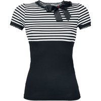 Pussy Deluxe - Rockabilly T-Shirt - Stripey - XS bis XL - für Damen - Größe L - schwarz/weiß von Pussy Deluxe