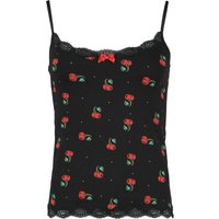 Pussy Deluxe - Rockabilly Top - Cherries Classic Top - XS bis XXL - für Damen - Größe XS - schwarz/rot von Pussy Deluxe