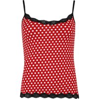 Pussy Deluxe - Rockabilly Top - Dotties Classic Top - XS bis XXL - für Damen - Größe L - rot/weiß von Pussy Deluxe