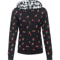 Pussy Deluxe Vichy & Cherries Wendejacke schwarz allover von Pussy Deluxe