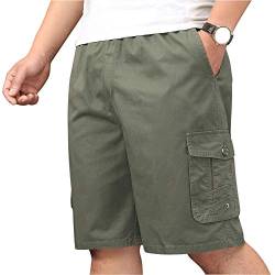 Putaowor Herren Cargo Shorts Kurze Cotton Sommer lockere Passform Gummibund mit Tunnelzug Armee-grün 34 von Putaowor