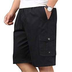 Putaowor Herren Cargo Shorts Kurze Cotton Sommer lockere Passform Gummibund mit Tunnelzug Schwarz 32 von Putaowor