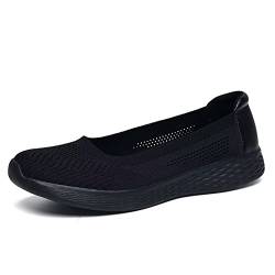 Puxowe Damen Slip On Sneaker Atmungsaktiv Mesh Leiche Freizeitschuhe Bequeme Turnschuhe Sportschuhe Indoor Outdoor Schuhe 37.5 EU All Black von Puxowe