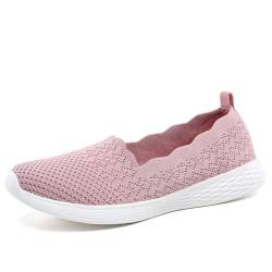 Puxowe Damen Slip On Sneaker Leichte Atmungsaktiv Sportschuhe Turnschuhe Bequem Freizeitschuhe Walking Schuhe Outdoor Fitness 35.5 EU Pink von Puxowe