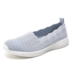 Puxowe Damen Slip On Sneaker Leichte Atmungsaktiv Sportschuhe Turnschuhe Bequem Freizeitschuhe Walking Schuhe Outdoor Fitness 37 EU Light Gray von Puxowe