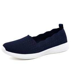 Puxowe Damen Slip On Sneaker Leichte Atmungsaktiv Sportschuhe Turnschuhe Bequem Freizeitschuhe Walking Schuhe Outdoor Fitness 39.5 EU Navy von Puxowe