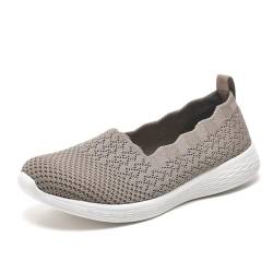 Puxowe Damen Slip On Sneaker Leichte Atmungsaktiv Sportschuhe Turnschuhe Bequem Freizeitschuhe Walking Schuhe Outdoor Fitness 42 EU DeepKhaki von Puxowe