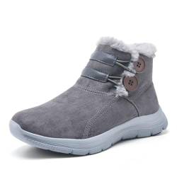 Puxowe Damen Winterstiefel Fell Gefütterte Warme Winterschuhe Stiefel Comfy Wasserdicht Winter Boots Schuhe 41.5 EU Deep Gray von Puxowe
