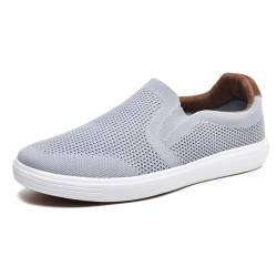 Puxowe Herren Slip On Schuhe Mesh Casual Sneaker Flach Shoes Leicht Freizeitschuhe 40 EU Grau von Puxowe