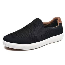 Puxowe Herren Slip On Schuhe Mesh Casual Sneaker Flach Shoes Leicht Freizeitschuhe 42 EU Schwarz von Puxowe