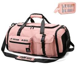 Sporttasche für Herren und Damen, Sporttasche, Reisetasche, Handgepäcktasche, Pink von Pwem