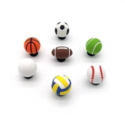 7PCS Schuhanhänger Charms für Schuhe, 3D Schuhdekoration Anhänger, Sportball Thema Schuhanstecker Basketball Fußball Volleyball Baseball, CLOG Charms Partyartikel für Jungen Kinder Teenager Männer von Pwsap