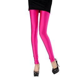 Pwsap Neon-Leggings für Damen, Trainingsstrumpfhose mit hoher Taille, Dehnbare Yoga-Fitness-Hose, Naked Feeling Sport-Outfit, glänzende Damen-Hose, einfarbig, fluoreszierender von Pwsap
