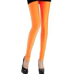 Warme Leggings Gefütterte Thermo-Leggings für Damen mit Innenfleece Leggings mit moderater Taille Trainings-Sportleggings,Yogahose,Fitnesshose Strumpfhose Enge Leggings mit Hoher Elastizität,Orange von Pwsap