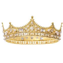 Pyatofly Crown für Herren Kostüm Zubehör Prom Barock Vintage Kristall Perle Braut Diademe (), Legierung von Pyatofly