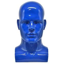 Pyatofly Männlichen Mannequin Kopf Professionelle Schaufensterpuppe Kopf für Display Perücken Hüte Kappe (Blau) von Pyatofly