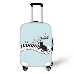 Pzuqiu Gepäckabdeckung, Kofferabdeckung, passend für 45,7 - 81,3 cm große Koffer, Reisezubehör, Blaue Klavierkatze, L (25-28 inch suitcase) von Pzuqiu