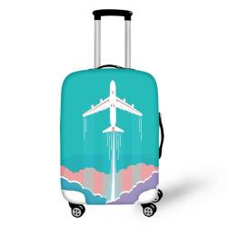 Pzuqiu Gepäckabdeckung, Kofferabdeckung, passend für 45,7 - 81,3 cm große Koffer, Reisezubehör, Flugzeug-Muster, L (25-28 inch suitcase) von Pzuqiu