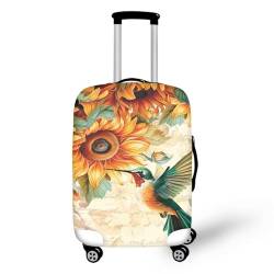 Pzuqiu Gepäckabdeckung, Kofferabdeckung, passend für 45,7 - 81,3 cm große Koffer, Reisezubehör, Kolibri Sonnenblume, L (25-28 inch suitcase) von Pzuqiu