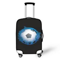 Pzuqiu Gepäckabdeckung, dehnbarer Koffer-Schutz, kratzfest, Reisekoffer-Abdeckung, Blue Fire Soccer, S (18-21 inch suitcase) von Pzuqiu